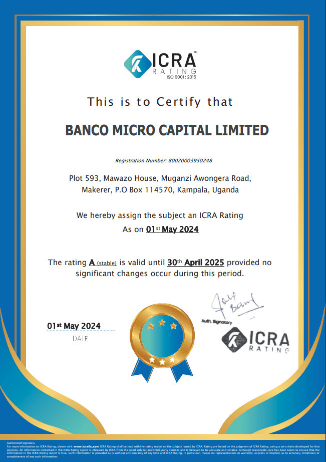 BMC 'A' Rating certificate