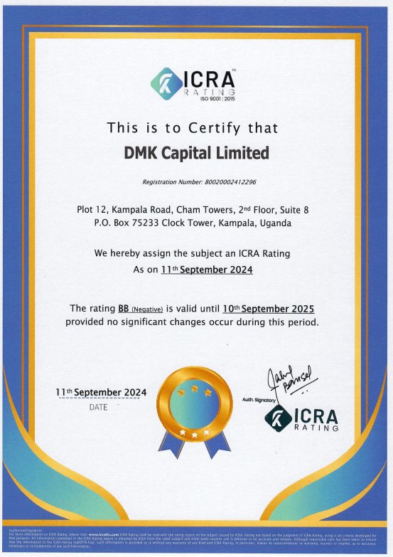 ICRA RATING assigns DMK Capital Limited national scale long-term issuer rating to BB;